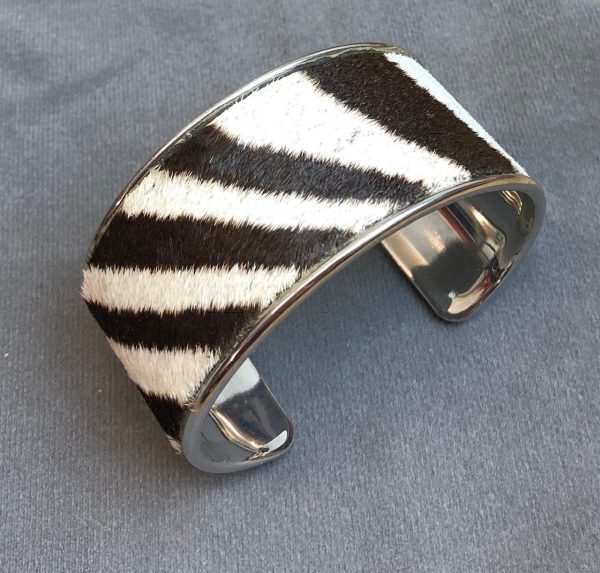 Burchell Zebra Hide Channel Cuff / Bracelet