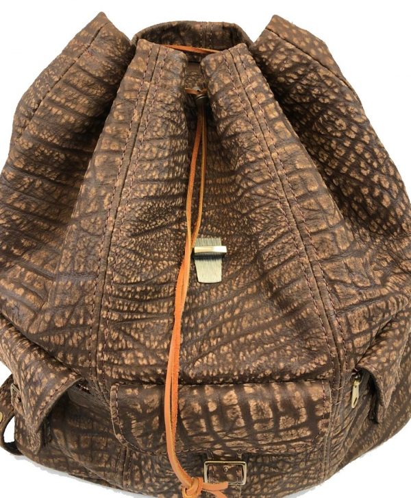Brown Cape Buffalo Hide Expedition Backpack