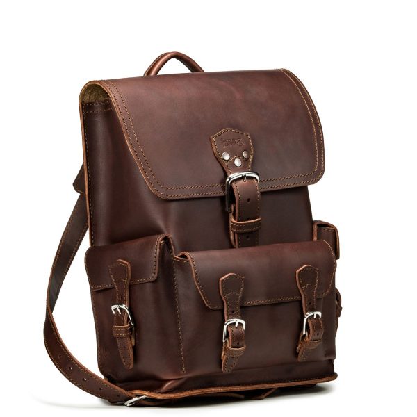 Thin Front Pocket Leather Backpack