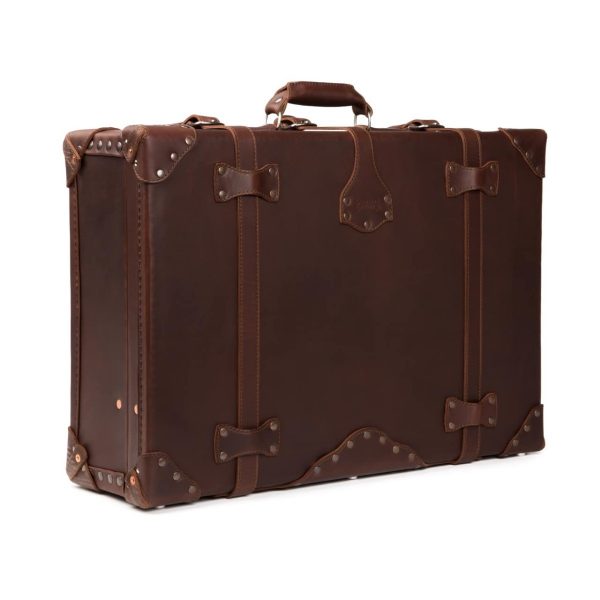 Chestnut leather suitcase