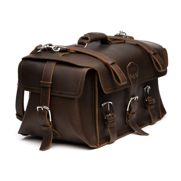 Side Pocket Leather Duffle Bag
