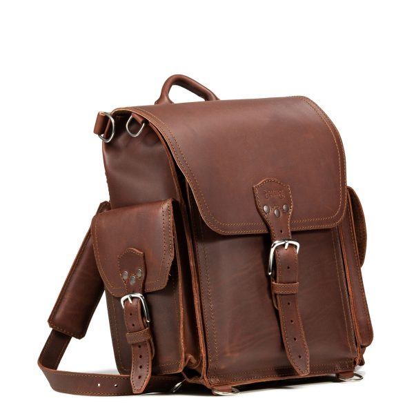 Squared Leather Backpack