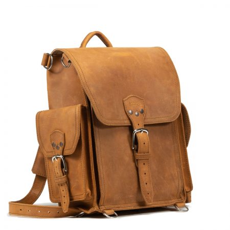 Squared Leather Backpack