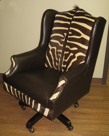 Zebra Hide & Leather Office Chair