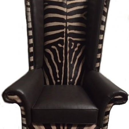 Boustead Zebra Hide Wingback Chair